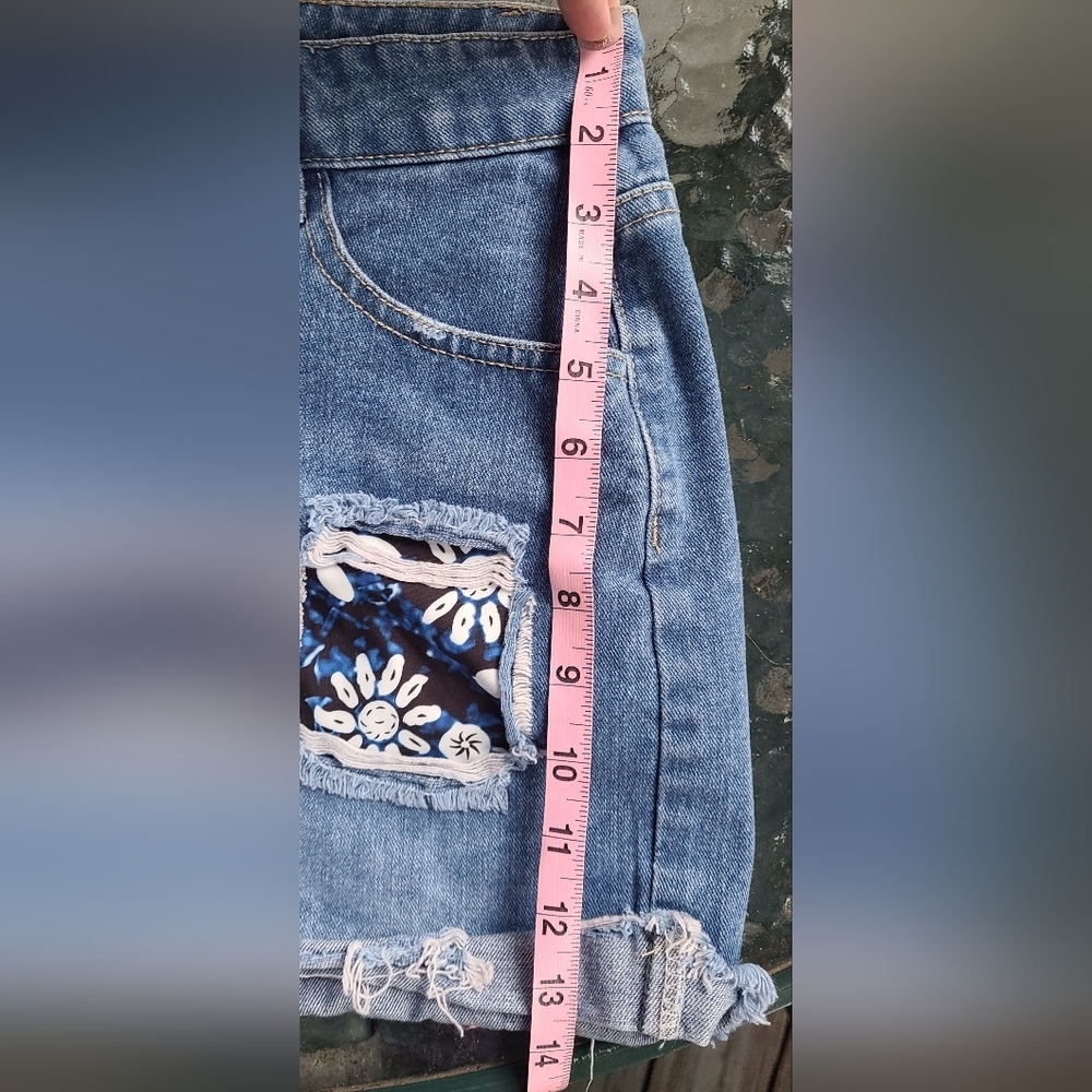 JEANS SHORTS PATCHWORK ART TO WEAR XL - Picture 8 of 9